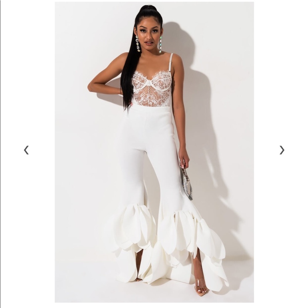 All white Blair Flair Pants